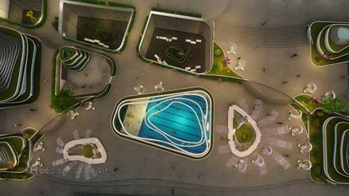 商业综合体设计鸟瞰图