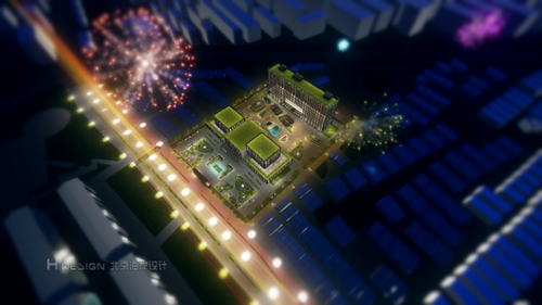 夜色下的鸟瞰图