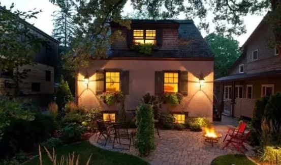 景观规划夜晚的小镇