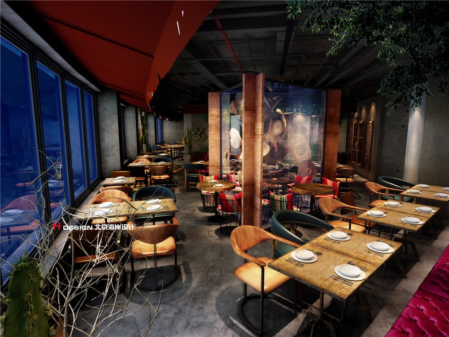 山东荣成牛排店餐厅设计