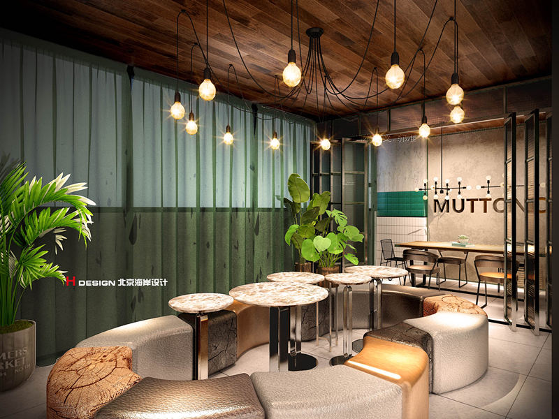 八月十五烤羊排店餐厅设计