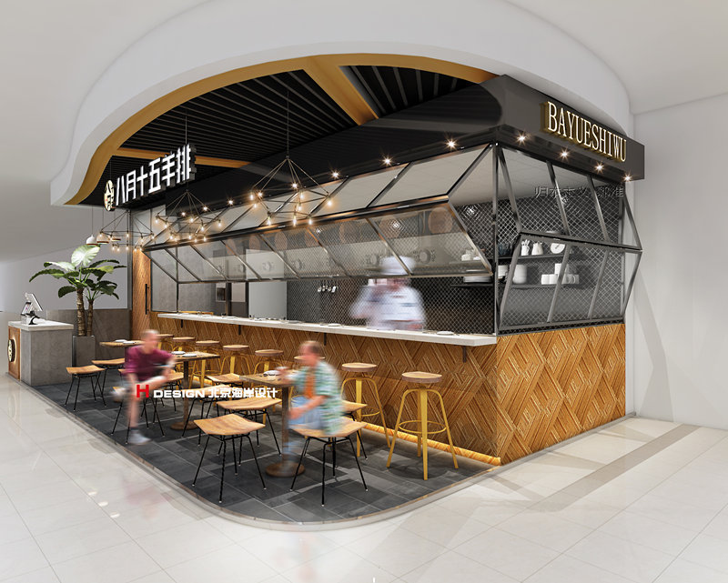 八月十五烤羊排店餐厅设计