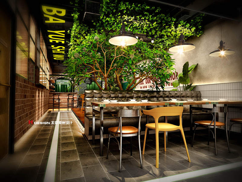八月十五烤羊排店餐厅设计