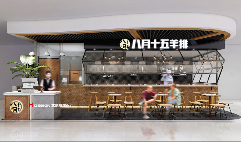 八月十五烤羊排店餐厅设计