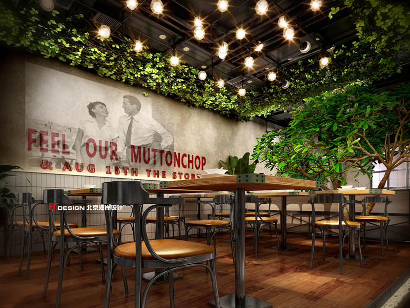 八月十五烤羊排店餐厅设计