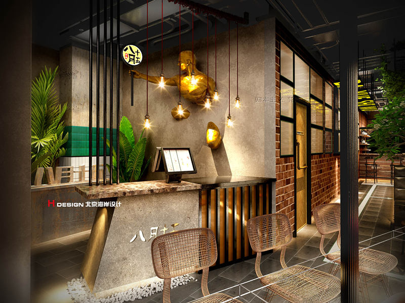 八月十五烤羊排店餐厅设计