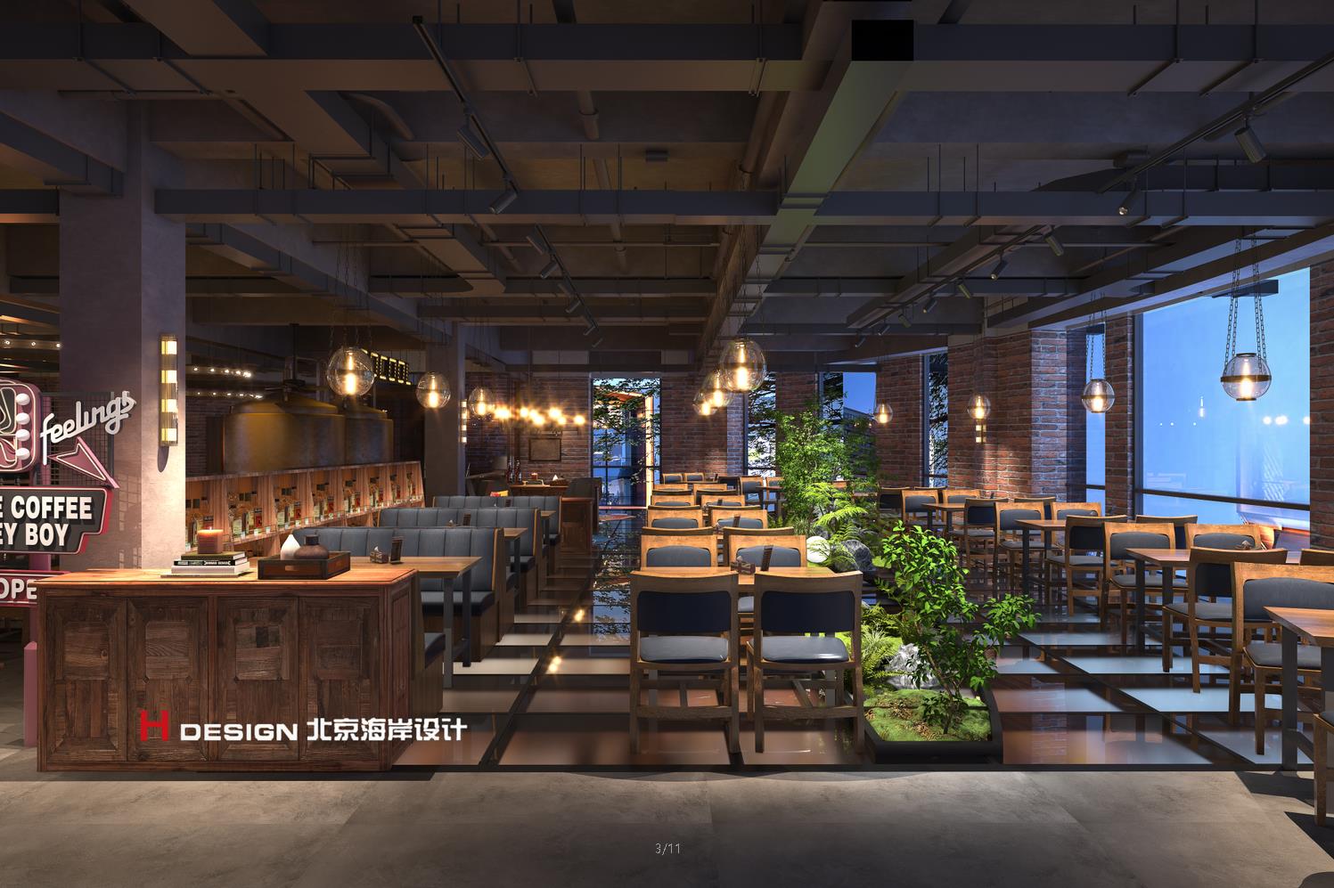 通辽SOCOOL泰尔诺|咖啡|简餐|日式烧烤空间设计案例 北京海岸设计|餐饮设计|酒店设计|民宿设计